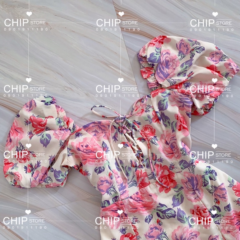 VÁY HOA NHÍ RÚT DÂY ZARA XUẤT DƯ XỊN MÀU PASTEL NHẸ NHÀNG