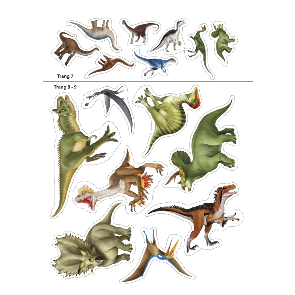 Sách - Sticker khủng long: Phát triển trí thông minh cho trẻ 3 (8 trang sticker dán hình)