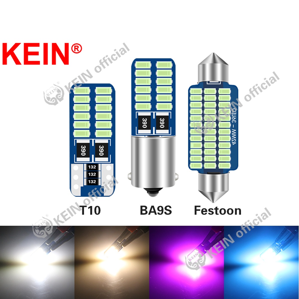 Đèn LED T10 W5W 3014 31mm 36mm 39mm 41mm ánh sáng nhiều màu cao cấp cho xe hơi 24SMD 4014 36SMD