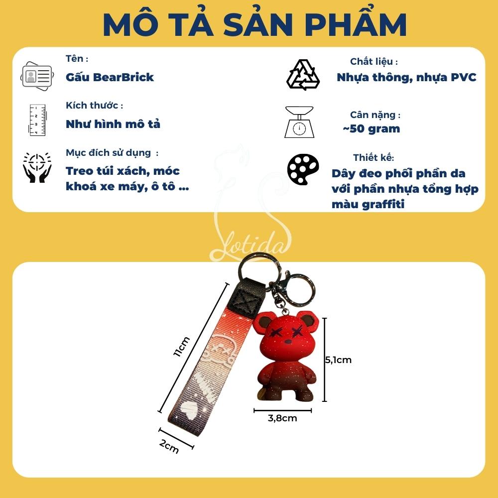 Móc khoá gấu Bear Brick treo balo cute dễ thương phong cách Hàn Quốc,móc khoá xe máy,ô tô tiện lợi Bolita