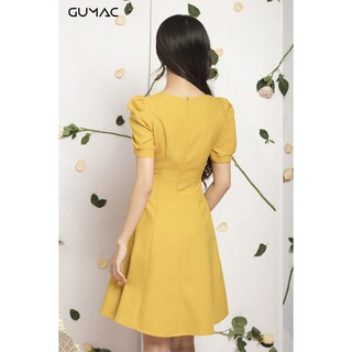 Đầm nữ rã tay phồng GUMAC MS12041_VANG