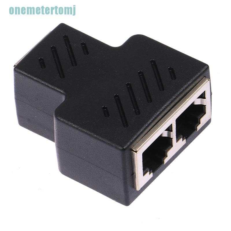 【ter】1 To 2 Ways RJ45 Female Splitter Ethernet Network Cable Double Connector Adapter