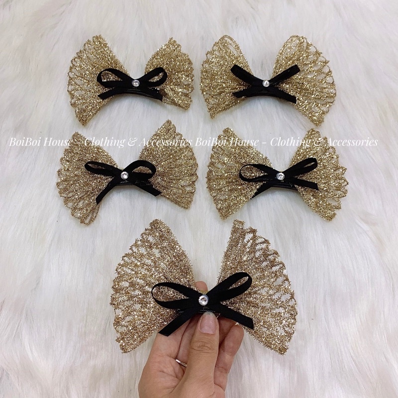 Bờm, kẹp tóc nơ lấp lánh cho bé cưng