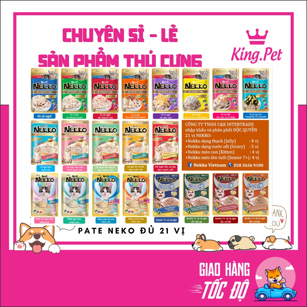 PATE NEKO cho mèo Lớn và Nhỏ đủ 21 vị