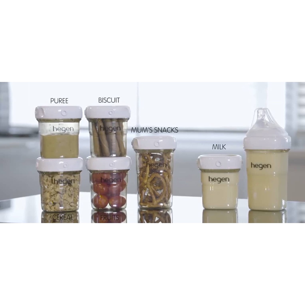 (FULLBOX SET TRỮ) Bình trữ sữa và thức ăn cho bé Hegen PPSU 150ml / 240ml (kèm nắp trắng)