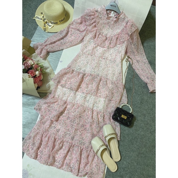 VÁY MAXI HOA NHÍ VOAN TẦNG ĐI DU LỊCH