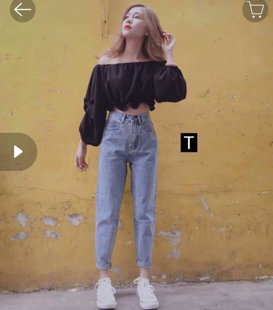 Áo sơ mi trễ vai chun gấu DTR0519 | BigBuy360 - bigbuy360.vn