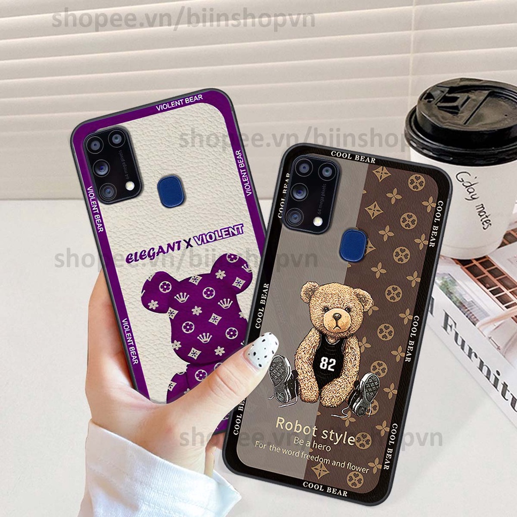 Ốp Samsung M31 hình gấu bear brick đẹp độc lạ, thời trang, cá tính