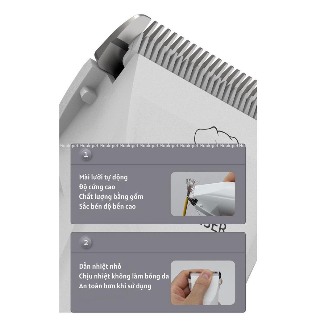 Tông đơ cạo lông chó mèo công suất lớn điều chỉnh chế độ cạo lông MOOKI PET