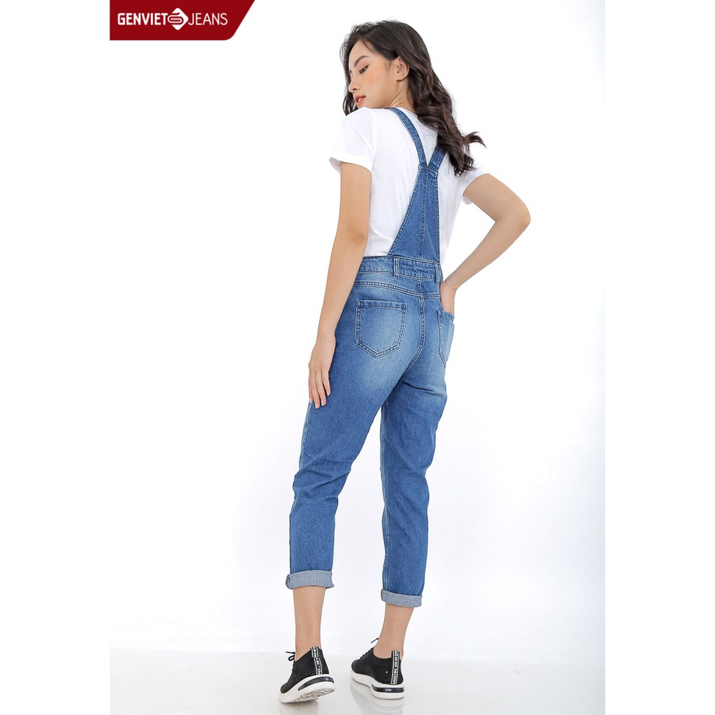 Quần yếm dài jeans nữ TY104J505 GENVIET