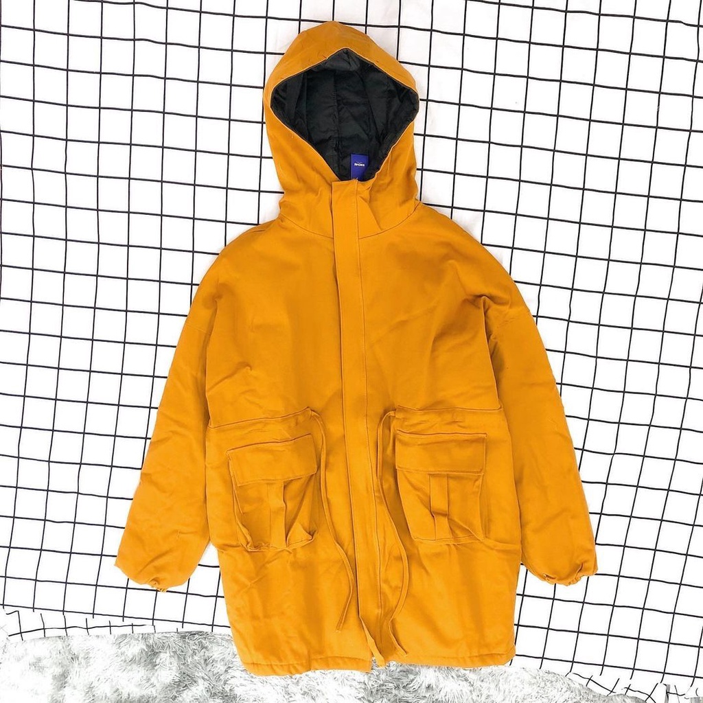 Áo khoác kaki lớp cao cấp MEANSTORE oversize có mũ jacket Unisex dáng rộng chất kaki dày dặn Streetwear - Chần/Lót bông