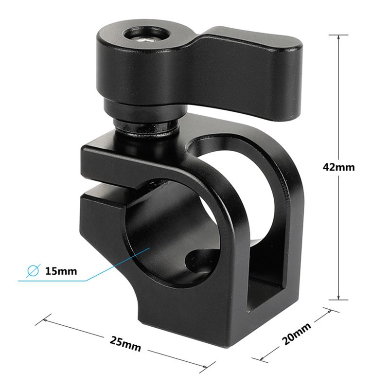 15mm Single Rod Clamp with 1/4inch-20 Threaded for Camera Cage