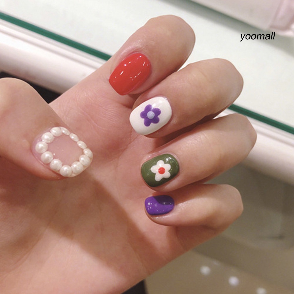 [Hàng mới về] Miếng dán móng chống thấm nước tự làm móng nghệ thuật hình chiếc lá / quả bơ / xương rồng