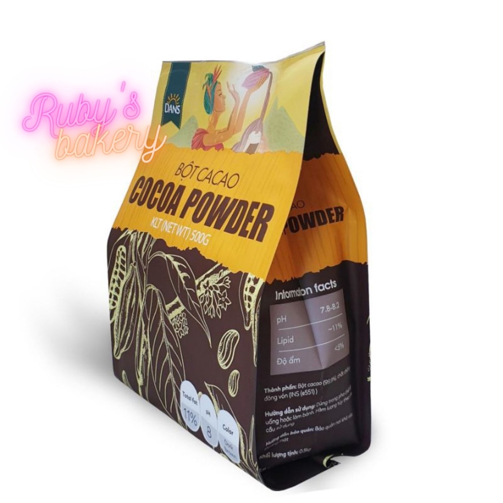 Bột Cacao DANS nguyên chất 100% _ Túi 100g; Túi 500g