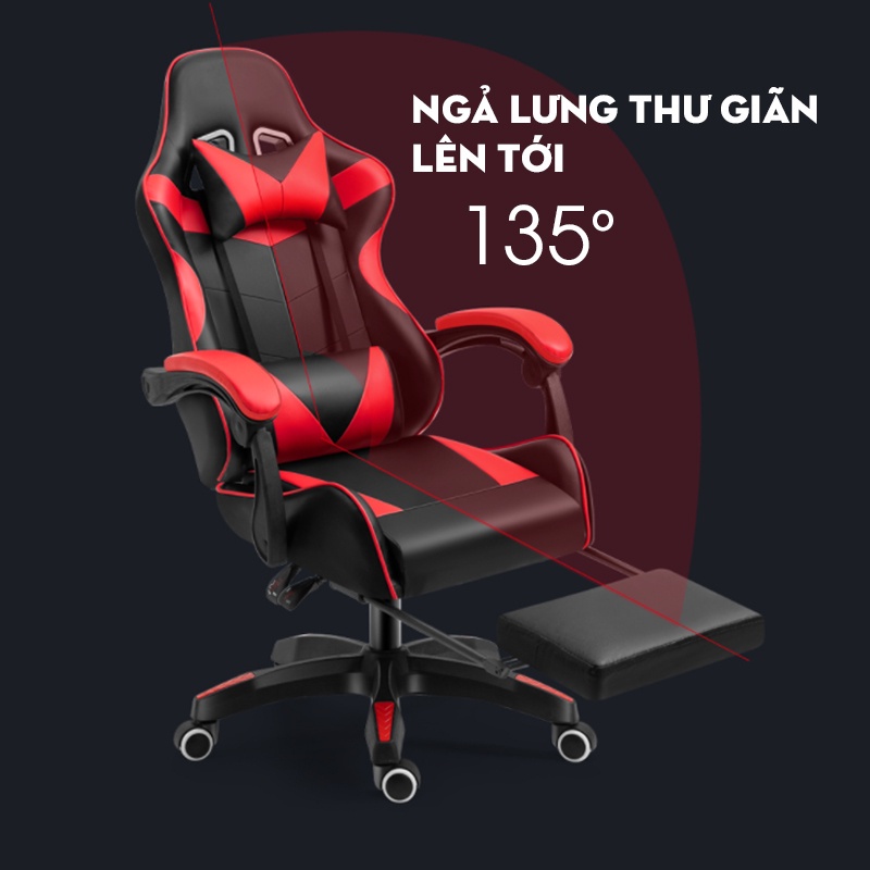 Ghế Chơi Game Có Massage Và Gác Chân, Ghế Gaming Streamer Giá Rẻ Bọc Da Cao Cấp Và Ngả Lưng Tiện Lợi