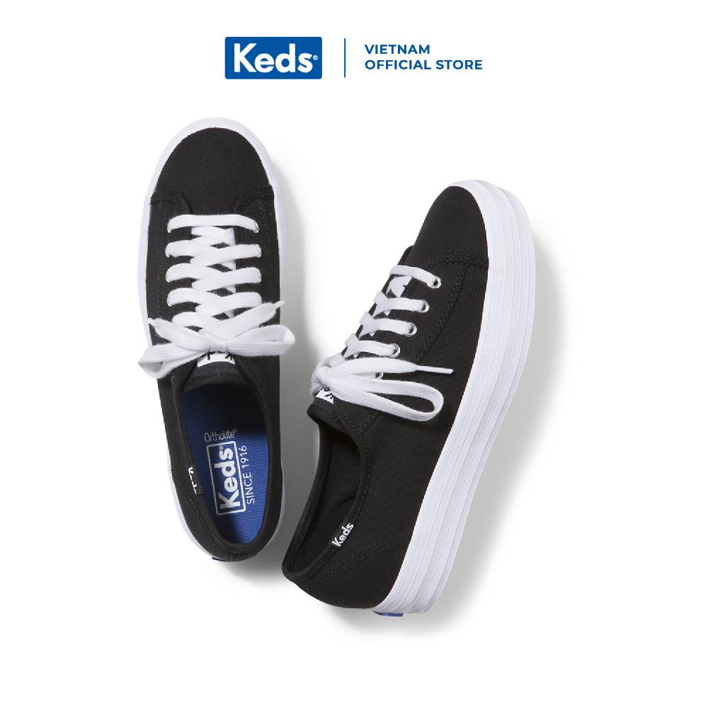 Giày Keds Nữ - Triple Kick Canvas Blk/White - KD057309