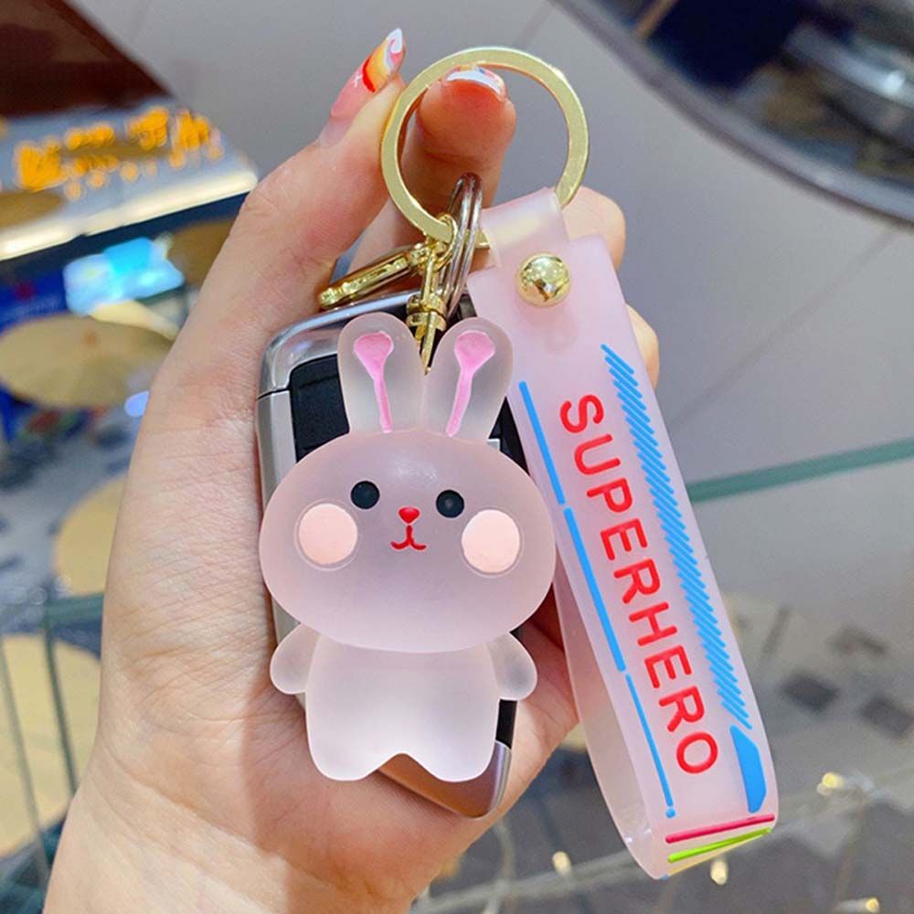 Móc Chìa Khóa Bằng Nhựa Trong Suốt Hình Động Vật Nhiều Màu Dễ Thương