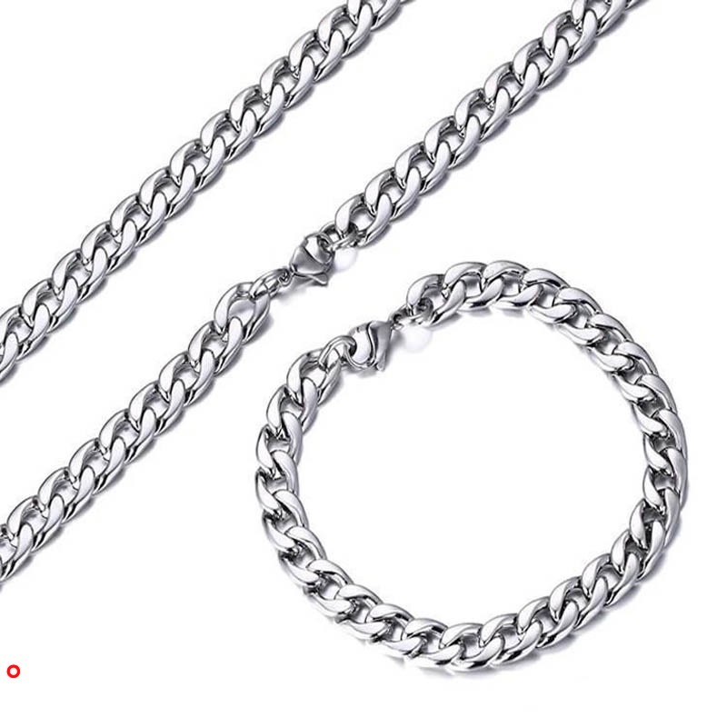 Vòng cổ thép không gỉ mạ bạc 70cm thời trang dành cho nam