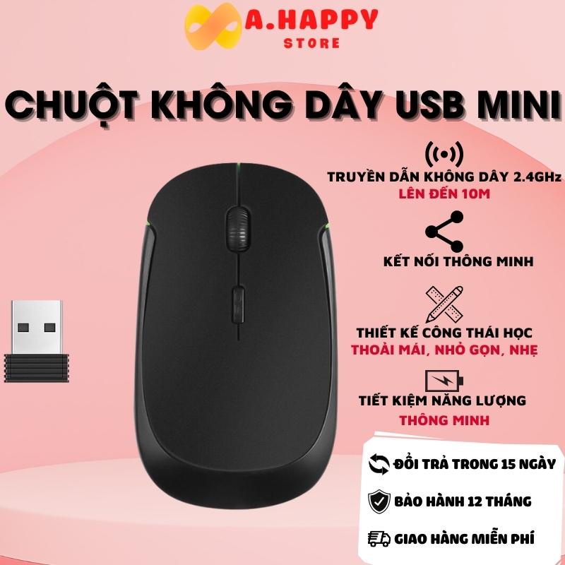 Chuột không dây Bluetooth USB Mini | Chuột không dây với 2.4 Ghz đầu thu dạng USB cho máy tính xách tay, PC