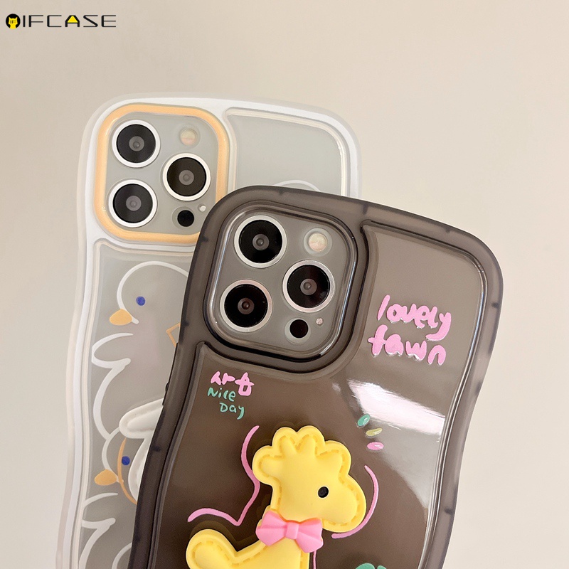 Ốp Điện Thoại Mềm Trong Suốt Chống Sốc Họa Tiết Hoạt Hình Đơn Giản Cho iPhone 13 12 11 Pro Max XS Max XR X