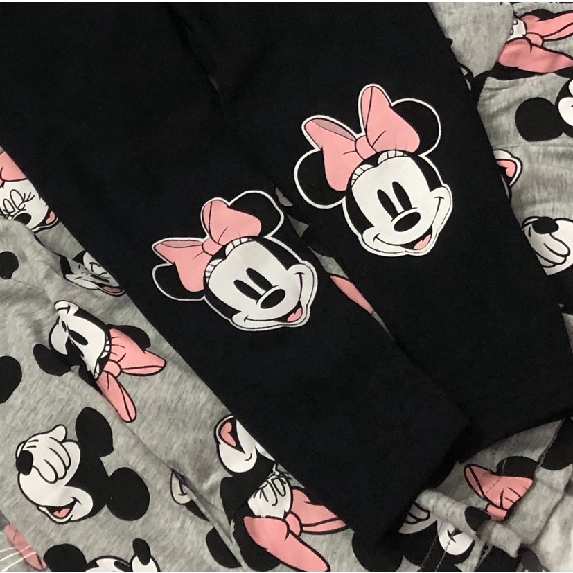 Bộ dài tay thu đông bé gái - Set áo váy kèm quần legging Minnie ghi Hm cho bé gái size 1-6t