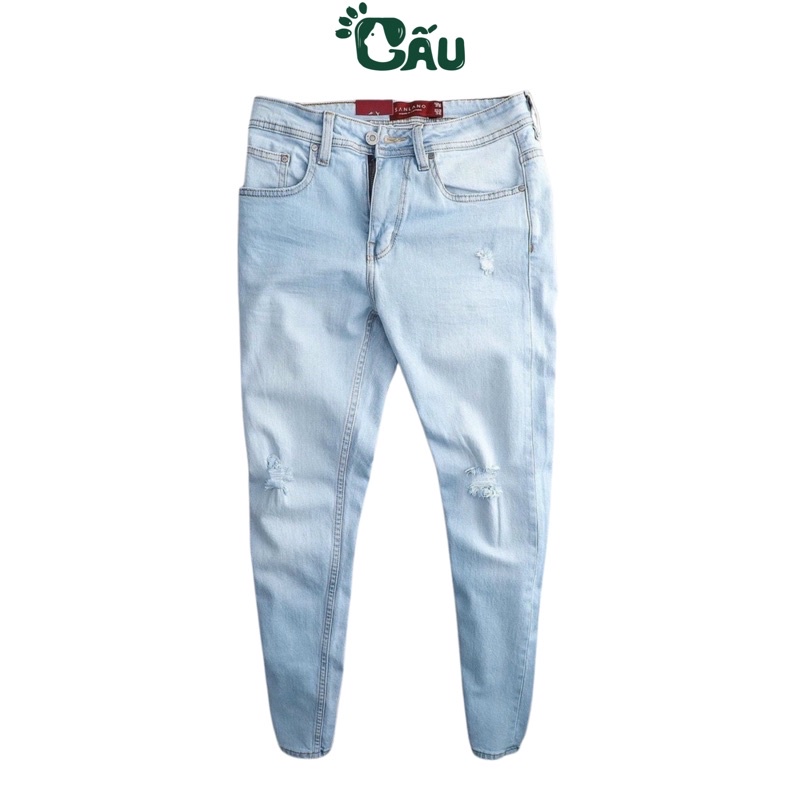 Quần jean nam rách Gấu 194 wass kiểu vải jeans co dãn, dày dặn form slimfit - 83