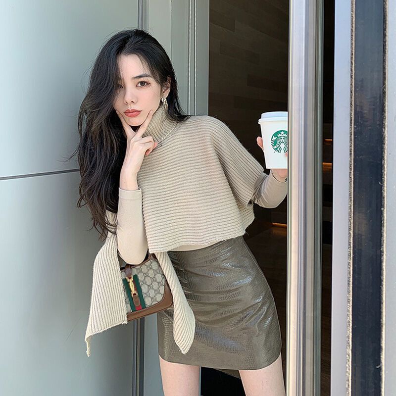 áo sweater cổ cao thiết kế đơn giản thời trang phong cách Hàn Quốc