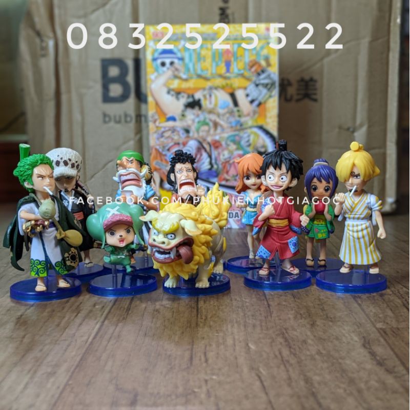 Bộ 10 mô hình nhân vật One piece Wano quốc Luffy , Zoro , Nami , Chopper , Usopp , Sanji , Tama , Kin emon