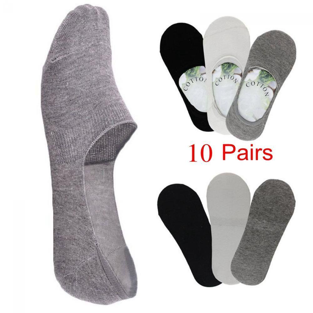 Set 10 Đôi Tất Cotton Cổ Thấp Chống Trượt