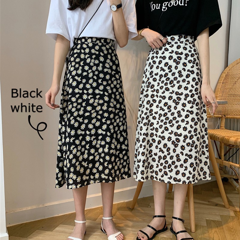 Chân váy chiffon dài lưng cao họa tiết in hoa cho nữ | BigBuy360 - bigbuy360.vn