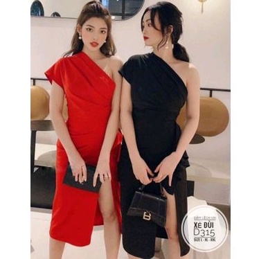 Đầm tiệc big size lệch vai xẻ đùi từ 60kg-90kg