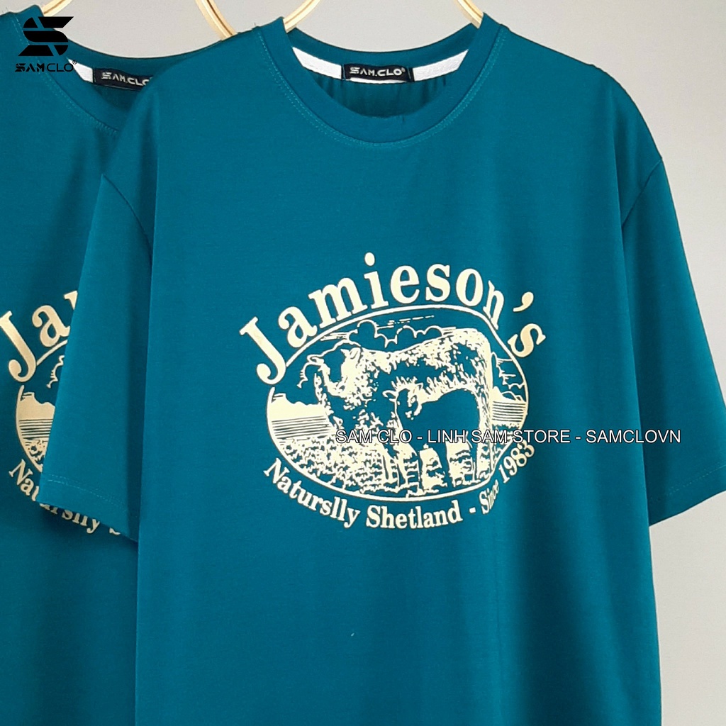 Áo thun tay lỡ nữ SAM CLO freesize phông form rộng dáng Unisex - mặc cặp, nhóm, lớp in chữ JAMIESON'S
