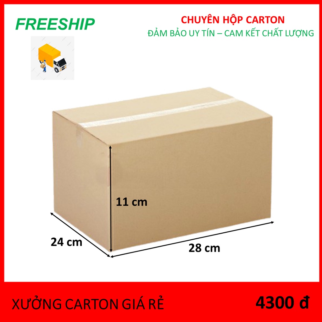 [FREESHIP](28X24x11)Thùng/Hộp giấy carton giá rẻ đóng hàng mĩ phẩm sữa rửa mặt,kem chống nắng,ví da,phụ kiện nhỏ Hà Nội