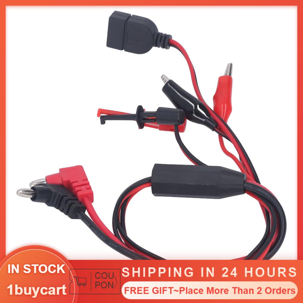 1buycart 2Pcs Banana Plug to Crocodile Clip Test Wire Cable DC Regulated Power Supply Interface Line