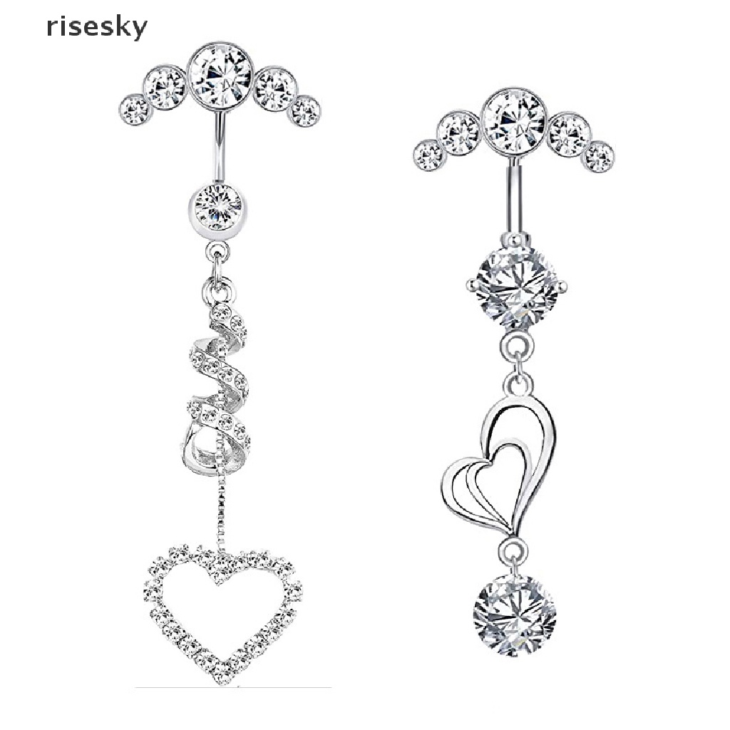 1 Khuyên Rốn Hình Cánh Bướm / Trái Tim / Giọt Nước Bằng Thép Không Gỉ ♨Trên đó