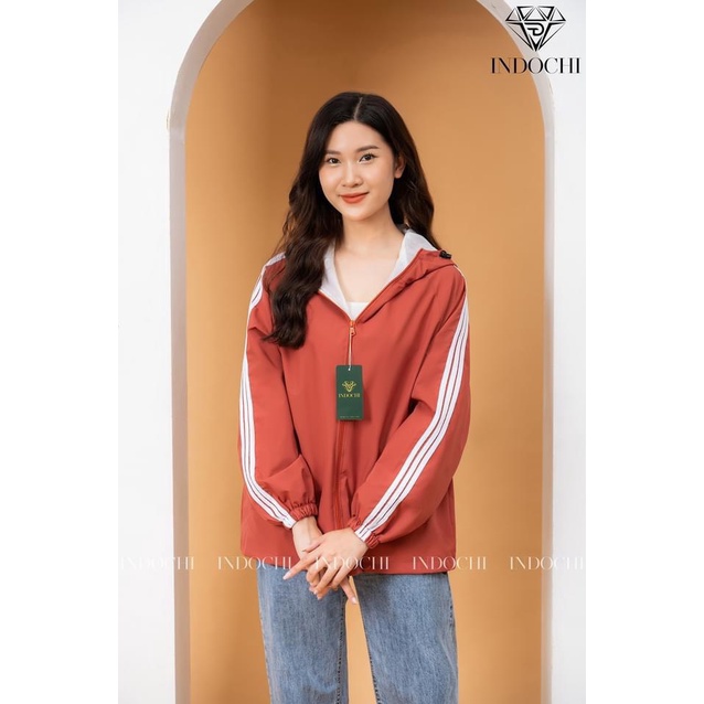 Áo Khoác Gió Nữ 2 Lớp Viền Tay Cá Tính Dày Dặn
