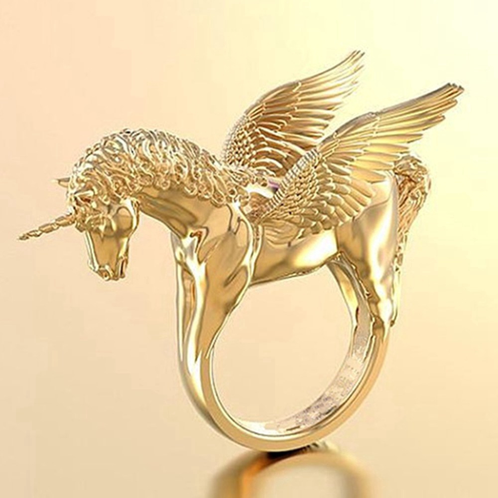 Nhẫn Thời Trang Mạ Vàng 18k Hình Đôi Cánh Ngựa 5-14