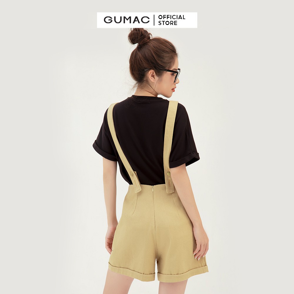 [Mã WABRG208 giảm 10% tối đa 50k đơn từ 250k] Quần short nữ phối yếm GUMAC thiết kế mới cá tính QB377 | BigBuy360 - bigbuy360.vn