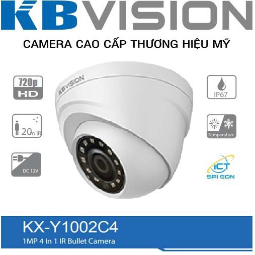 {Giá HỦY DIỆT} Camera KBVISION KX-Y1002C4 1.0 MP HD ANALOG CAMERA DÒNG Y_Bảo hành 2 năm