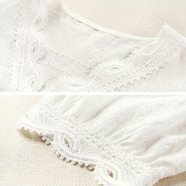 FREESHIP TỪ 50K - Áo Sơ Mi Nữ Cổ Ren Vạt Chồng Thời Trang Hàn Quốc - ASMN19.0027W | WebRaoVat - webraovat.net.vn