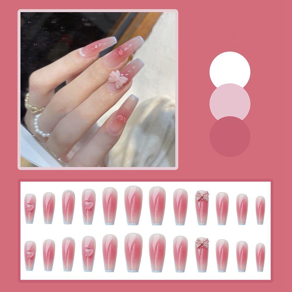 Hộp 24 Móng Tay Giả Lấp Lánh Có Thể Tháo Rời