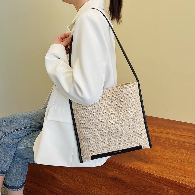 Túi Xách Đan Cói Cỡ Lớn Thiết Kế Đơn Giản Thời Trang Cho Nữ