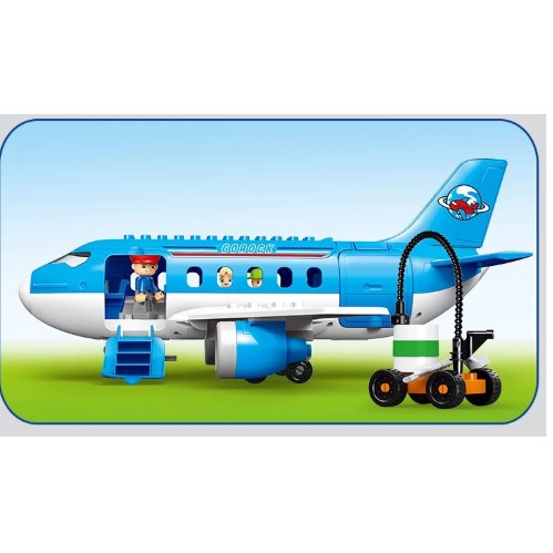 Đồ chơi lắp ghép hoàn toàn tương thích với lego Duplo - sân bay lớn 82 chi tiết Gorock1007  đồ chơi bé trai