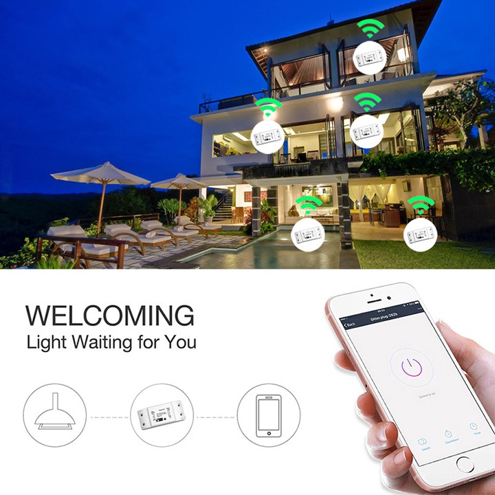 Công tắc wifi điều khiển thiết bị điện từ xa qua điện thoại Smart life - công tắc điều khiển từ xa