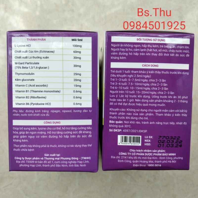 Avisure Muno - Thymodulin tăng sức đề kháng tự nhiên cho bé hộp 20 ống tiện dùng