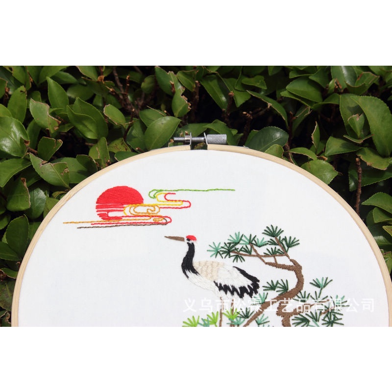 Vật Liệu Thêu Thủ Công Hình Chim Công Và Hoa Phong Cách Trung Hoa