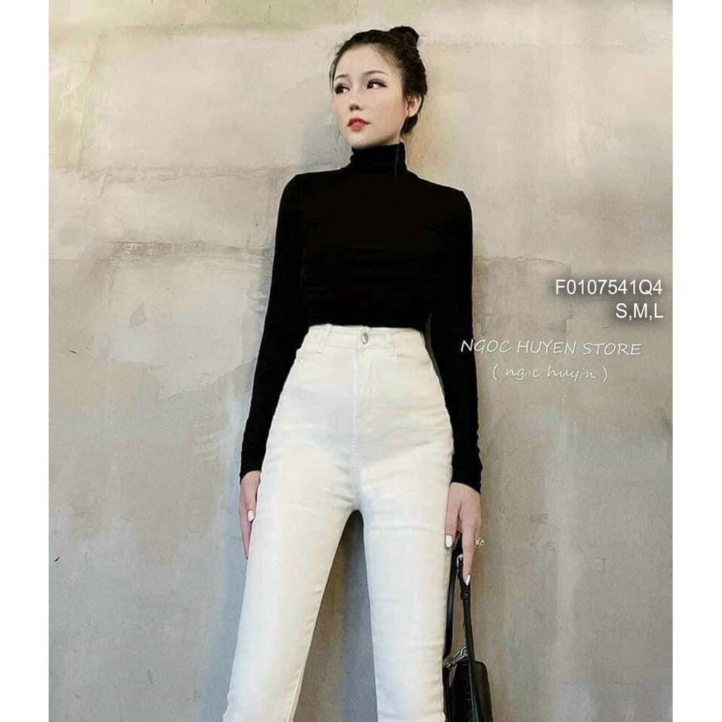 Quần jean trắng dài ôm lưng cao! HÀNG VNXK