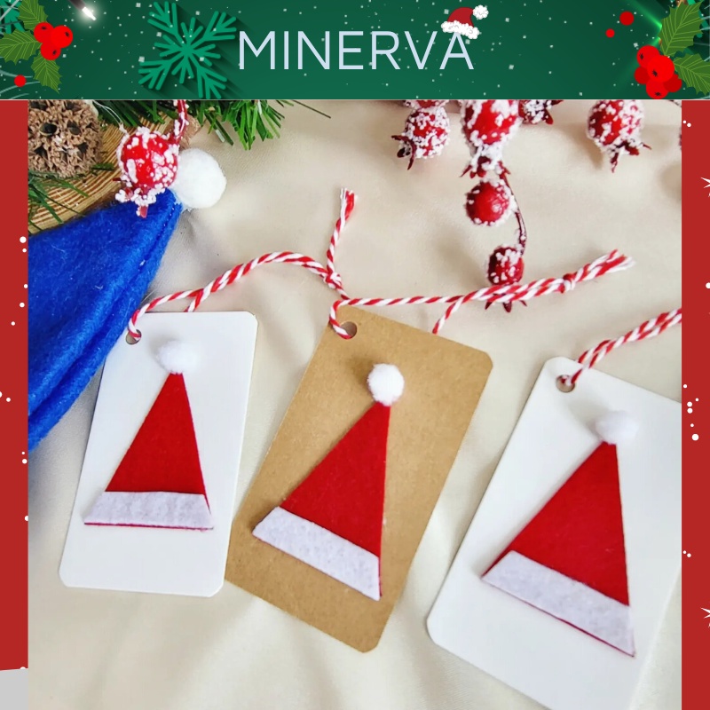 [CHRISTMAS] Thiệp giáng sinh handmade dạng treo hình nón Noel xinh xắn 9x5.2 cm