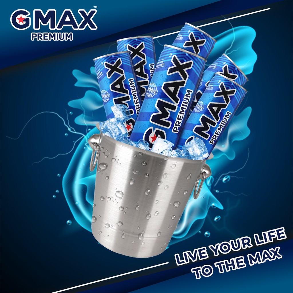 [Mới] Nước tăng lực Gmax Premium energy drink nhập khẩu từ Châu Âu (250ml)
