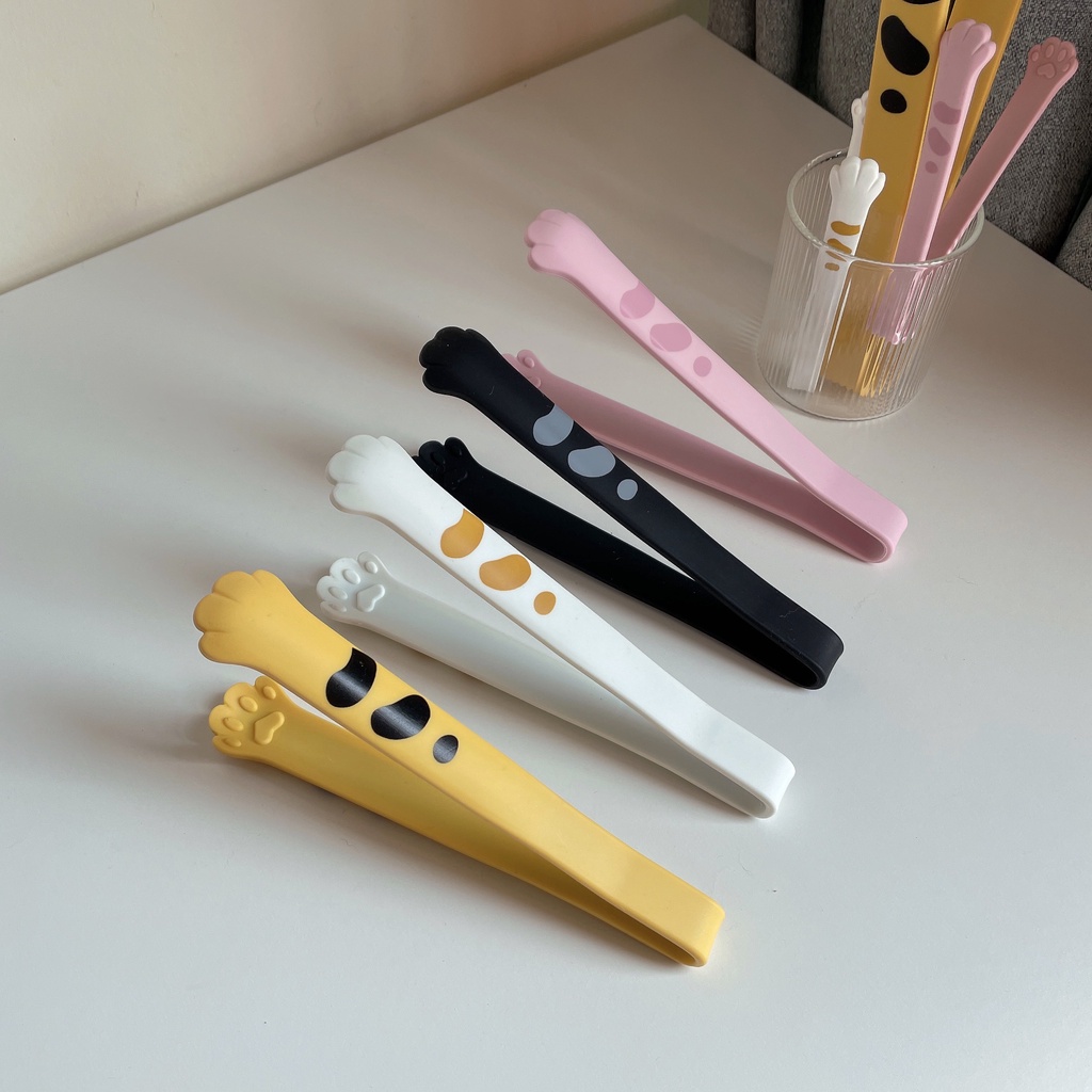 NEW💗🐱 Kẹp Gắp Thức Ăn Hình Chân Mèo Bằng Silicone Cách Nhiệt